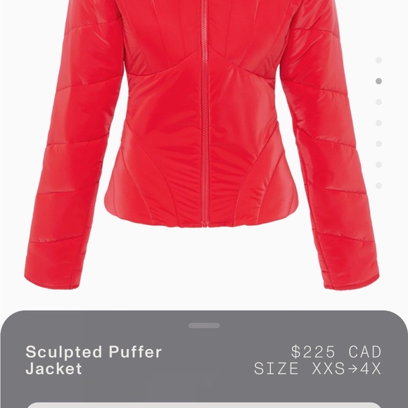 Sculpted Puffer Jacket - Red - Picture 2 of 6